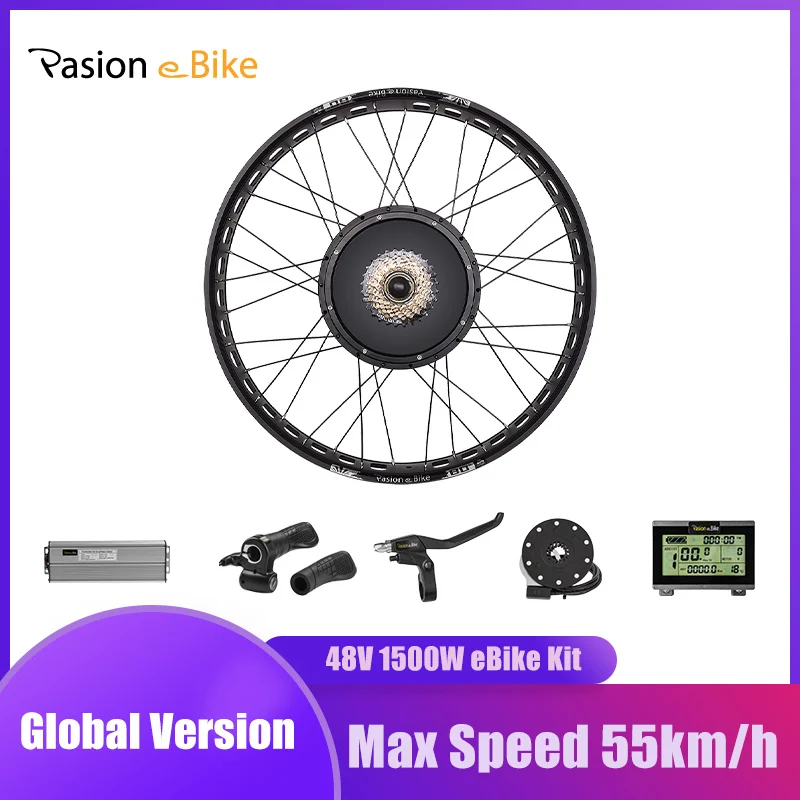 PASION E BIKE Motor Wheel Fat Bike 48V 1500W Electric Bike Conversion Kit Rear Wheel Motor Brushless 190mm Fat Bike Wheel Motor-animated-img