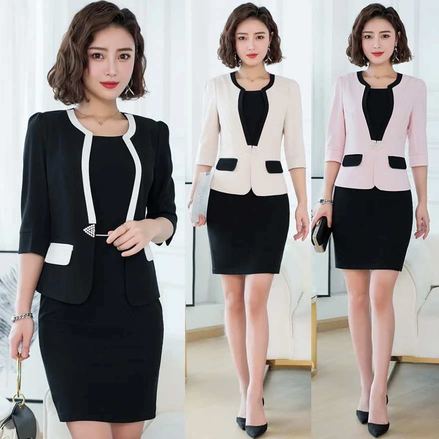 ladies black suits for work