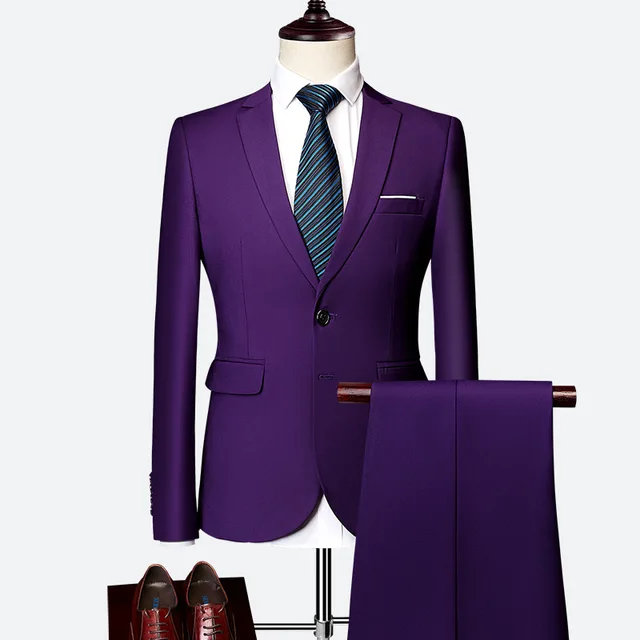 purple tailored suit