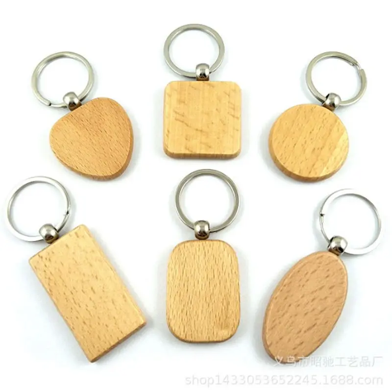 Wood Keychain Blanks Wood Blank Keychains Unfinished Blanks Keychains Blank  Keyring Blanks for DIY Gifts Engrave Crafts