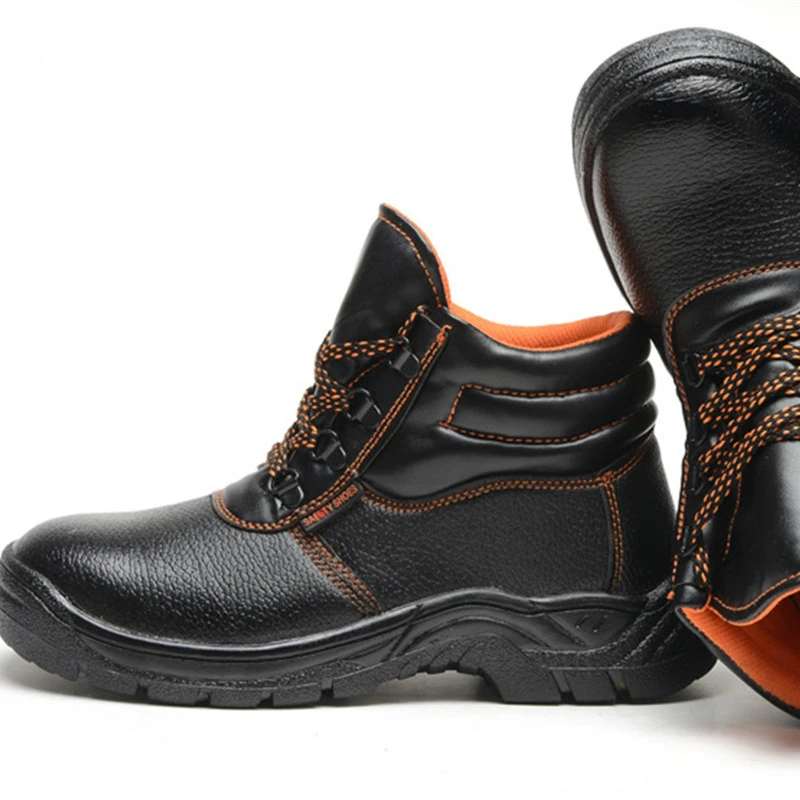 Leather Mens Work Steel Toe Shoes Men 