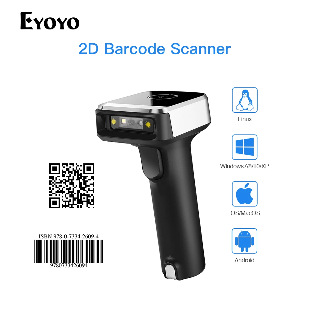 L8BL Bluetooth 2D Barcode Reader And S8 QR PDF417 2.4G Wireless Wired  Handheld Barcode Scanner USB Support Mobile Phone iPad