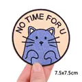 Cartoon Cat Patches On Clothes Hippie Badges Stripe Cute Cat Embroidery Patch DIY Iron On Patches For Clothing Stickers Applique preview-4