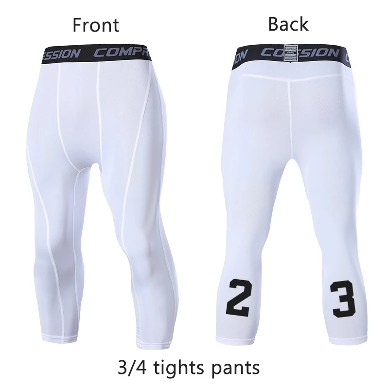 Αγορά Εκτέλεση  Men's Running Sport Tights Pants Basketball Cropped  Compression Leggings Gym Fitness Sportswear for Male Athletic Trousers