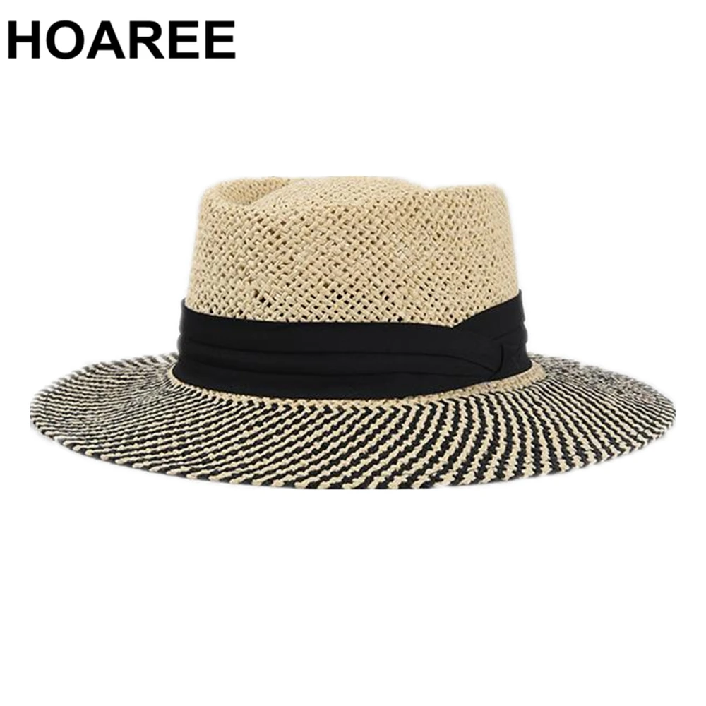 HOAREE Panama Hat Men PorkPie Sun Hat 