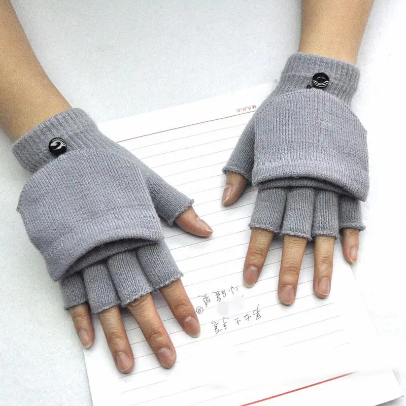 Men Letter Detail Fingerless Gloves