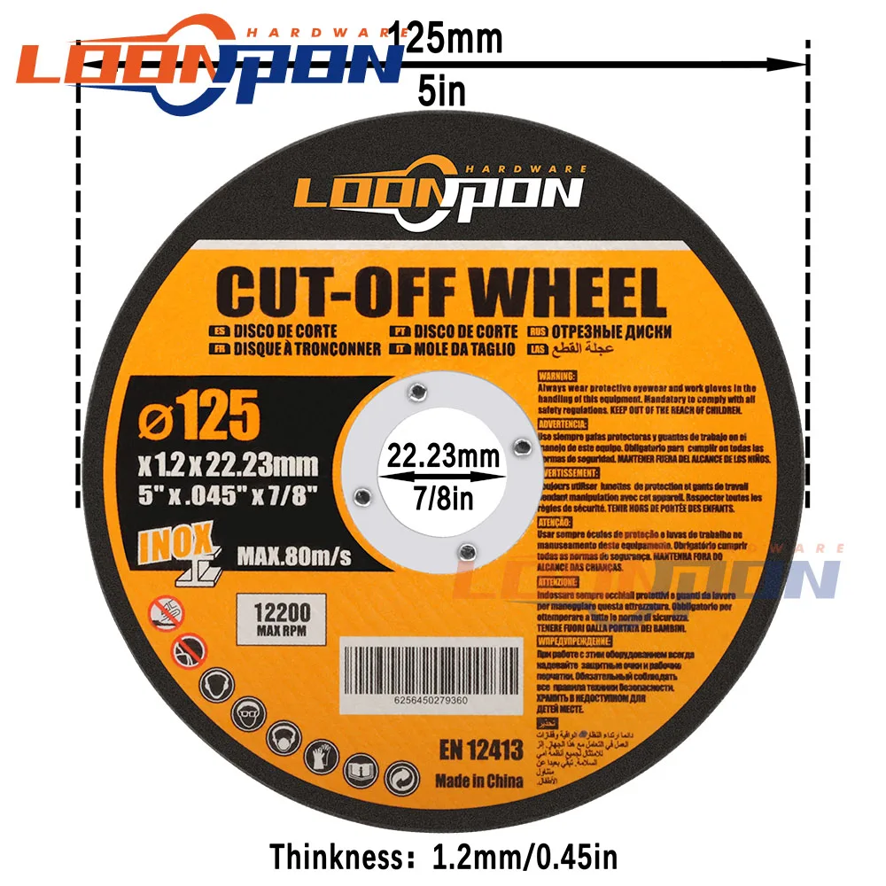 125mm Metal Cutting Discs 5inch Cut Off 