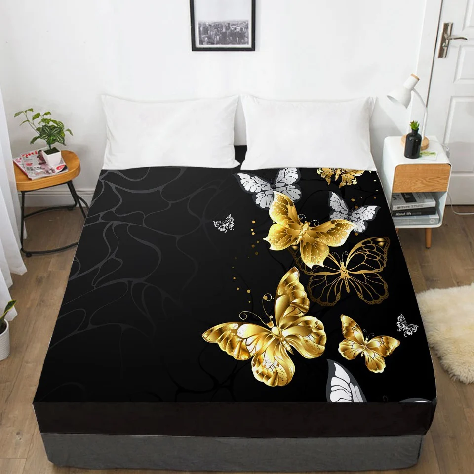 3D Bed Sheet with Elastic Fitted Sheet 