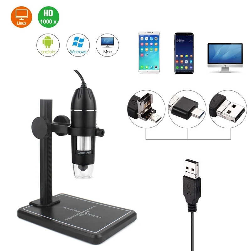 4.3 In LCD Digital Microscope 40-1000X Coin Microscope for Error Coins USB  Magnifier Micro Scope