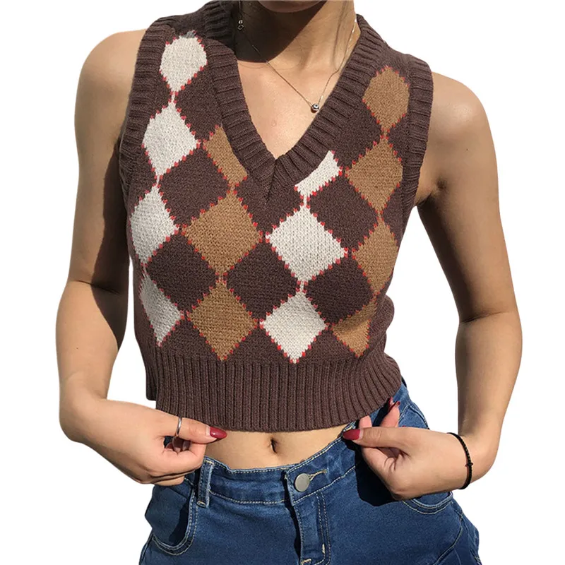Women's Classic Argyle Sweater Vest 
