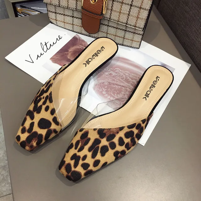 leopard slippers for women