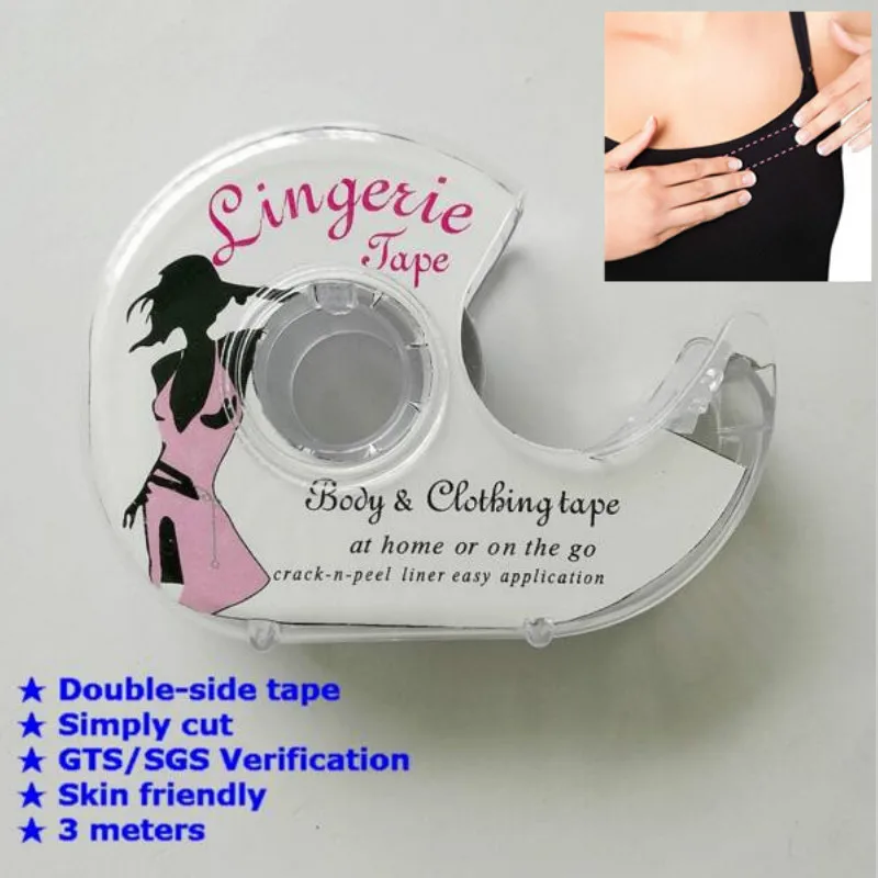 Womens Fashion Clear Double Sided Tape for Clothing and Body Transparent Strong Adhesive for All Skin Tones and Fabric 3 Meters