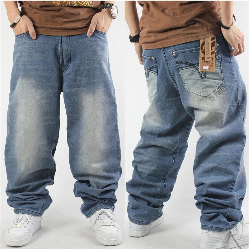 Acquistare Jeans uomo | Harem Style Big Yards Jeans Male Tide Of New Hip  Hop Baggy Jeans Hip Loose Straight Jeans Pants Skateboard