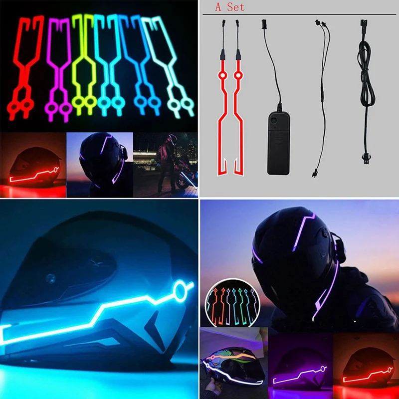 night riding led light helmet kit bar motorcycle flashing stripe