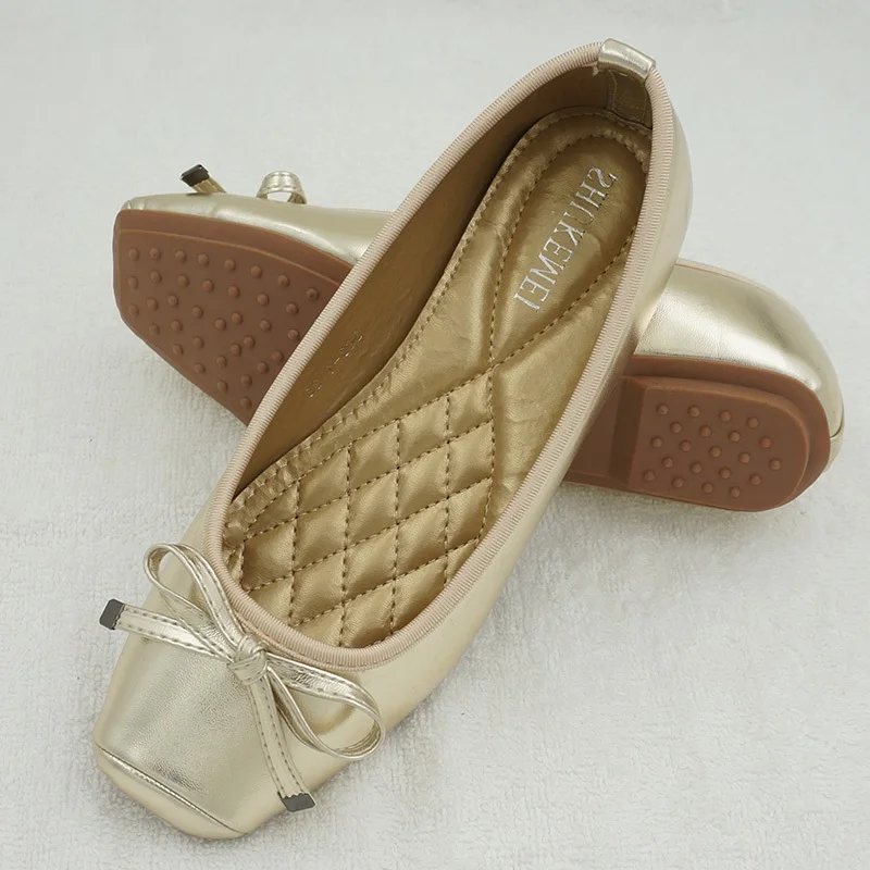 Gold ballerina flats Clearance