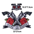Guns N Roses Music Rock Band Patch Embroidery Iron on Backing For Jacket Custom DIY Design Black Twill Fabric preview-2