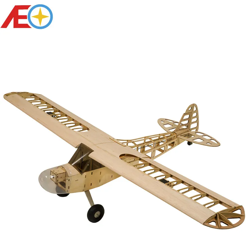 Balsa Wood Airplane Model J3 1180mm Wingspan Balsa Wood Airplane Models RC Building Toys Woodiness model /WOOD PLANE-animated-img
