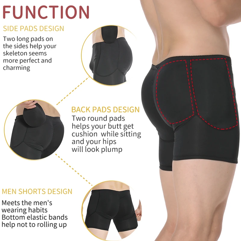 Men Butt Lifter Shapewear Butt Shaper Boxer Padded Enhancing Underwear  Tummy Control