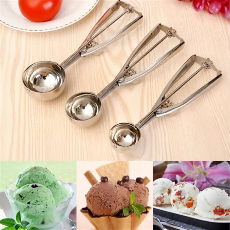 Stainless steel spoon kitchen ice cream mashed potatoes watermelon jelly yogurt cookies spring handle scoop kitchen accessories preview-7