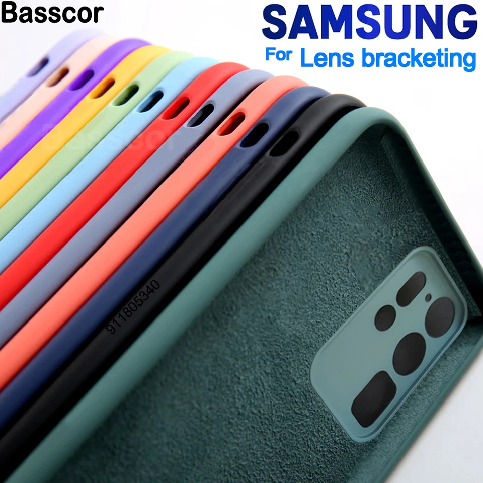 Luxury Liquid Silicone Cover Case For Samsung Galaxy S21 S22 Ultra S20 Fe Plus A12 A52 A32 A50 A51 A72 A71 A21S Note 20 Camera