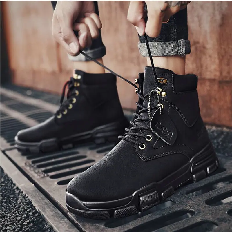 men's high leather lace up boots