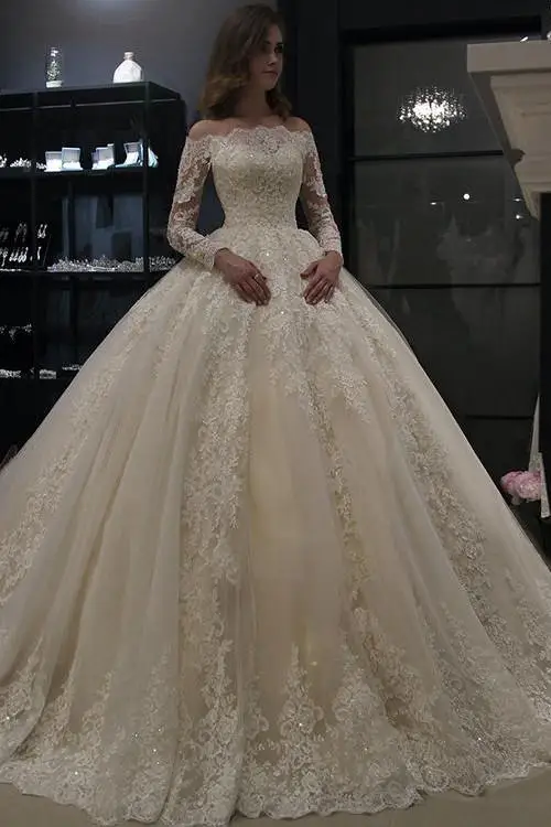 2020 Muslim Wedding Dresses Ball Gown 