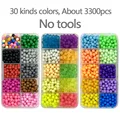 1100pcs / קופסה אריזת תרסיס מים DIY חרוזי קסם ערכת צעצועים בעבודת יד ילדים צבע חרוזי קריסטל פאזל ערכת מלאכה מתנה