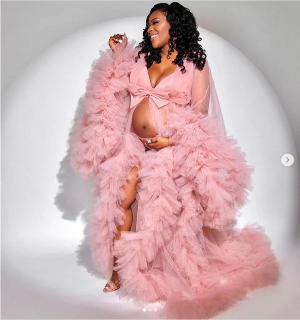 Chic Robe Transparent Tulle Maternity 
