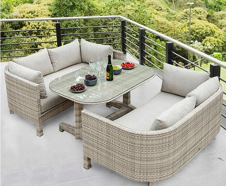 rattan square dining set