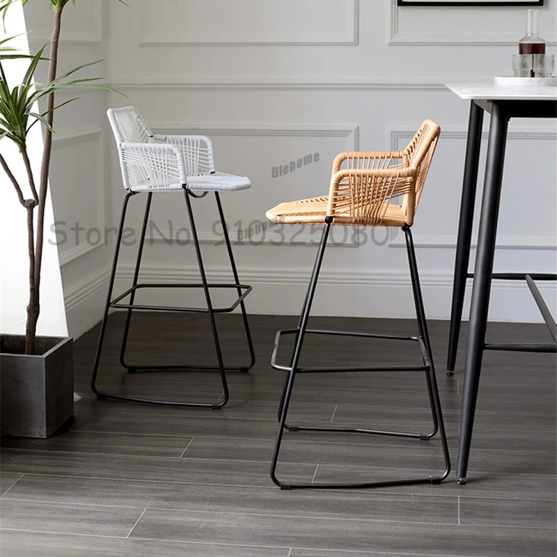 rattan chair with stool