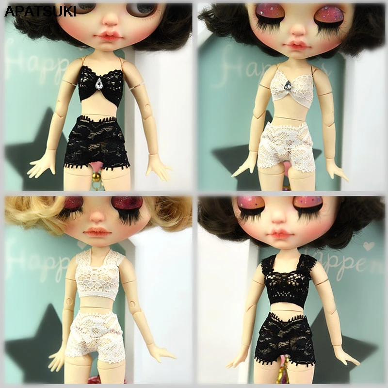 1Set Soft Lace Underwear Bra & Briefs For Barbie Doll 1/6 Knickers