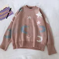 Small fresh plush star moon long-sleeved  women winter new Korean student loose pullover sweater preview-2