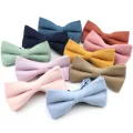 NEW Macarons Solid Color Men Bow Tie Super Soft Suede Classic Shirts Bowtie Bowknot Adult Child Butterfly Cravats For Wedding preview-2