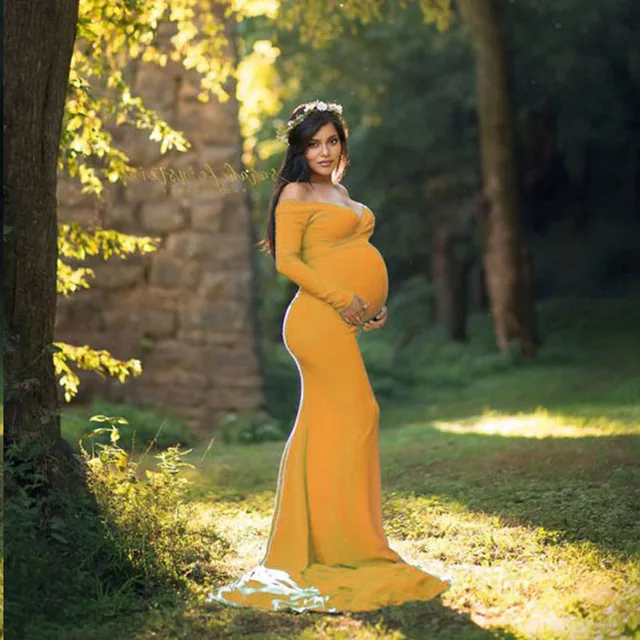 Long Sleeve Maxi Maternity Dresses 