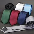 GUSLESON Men Solid Navy Blue Classic Ties for Bridegroom Green Color 6cm Slim Neck Ties for Wedding Tie Skinny Groom Tie for Men