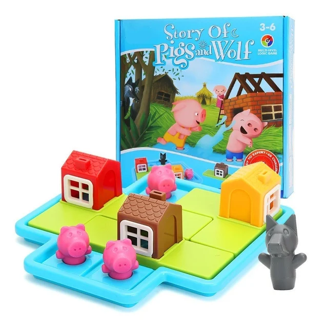 Three Little Piggies - Deluxe Cognitive Skill-Building Puzzle Logic Game featuring 48 Playful Challenges for Ages 3+-animated-img