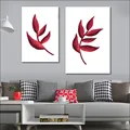 Turtle Leaf Poster Canvas Painting with Frame Simple Red Leaf Specimen, Leaf Poster Printing and Printmaking, Bedroom Decorative preview-1