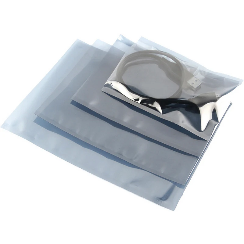 20cm  x 15 cm or  7.9 x 5.9 inch   Anti Static Shielding Bags ESD Anti-Static Pack Bag 50pcs/bag-animated-img