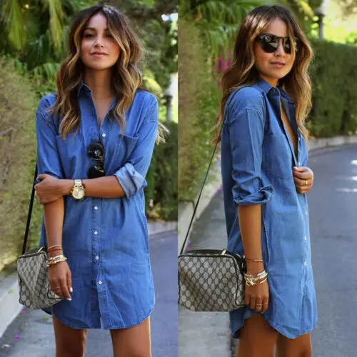 Long Sleeve Casual Tops Shirt Dress