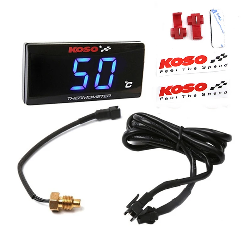 Round Motorcycle Temperature Meter Motorcycle Water Temperature Digital Hygrometer Thermometer Sensor Meter Sensor Adapter-animated-img