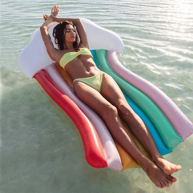 rainbow lounge pool float