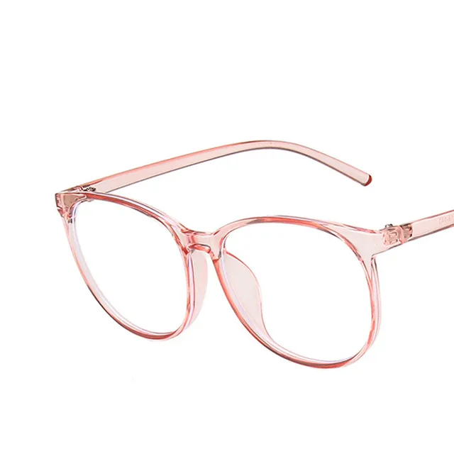 pink clear glasses frame