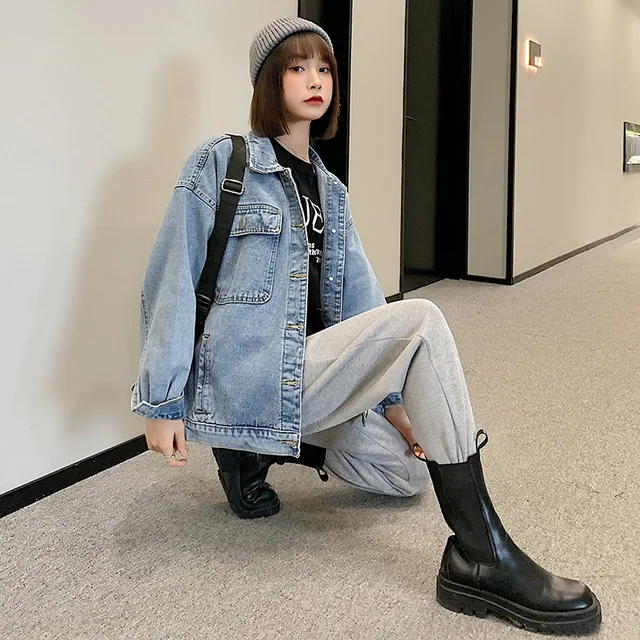 Vintage Denim Jacket Women Spring Coat 