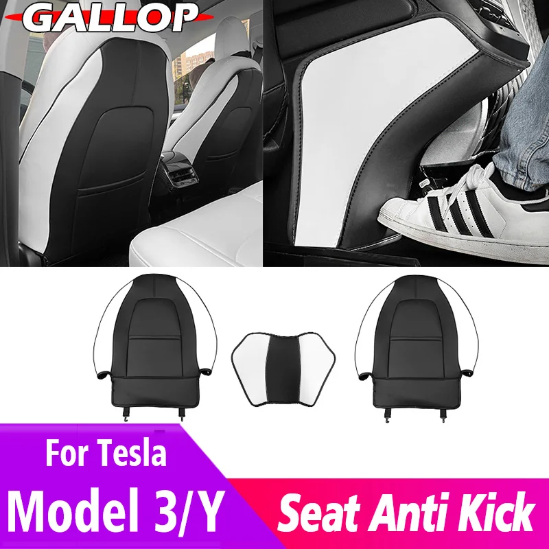 For Tesla Model 3 model Y Seat Back Car Anti Kick Pad Protector Interior Child Anti Dirty Leather Styling Accessories Decoration preview-7