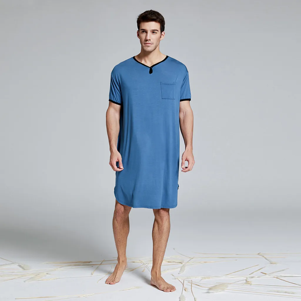 mens short sleeve night shirt