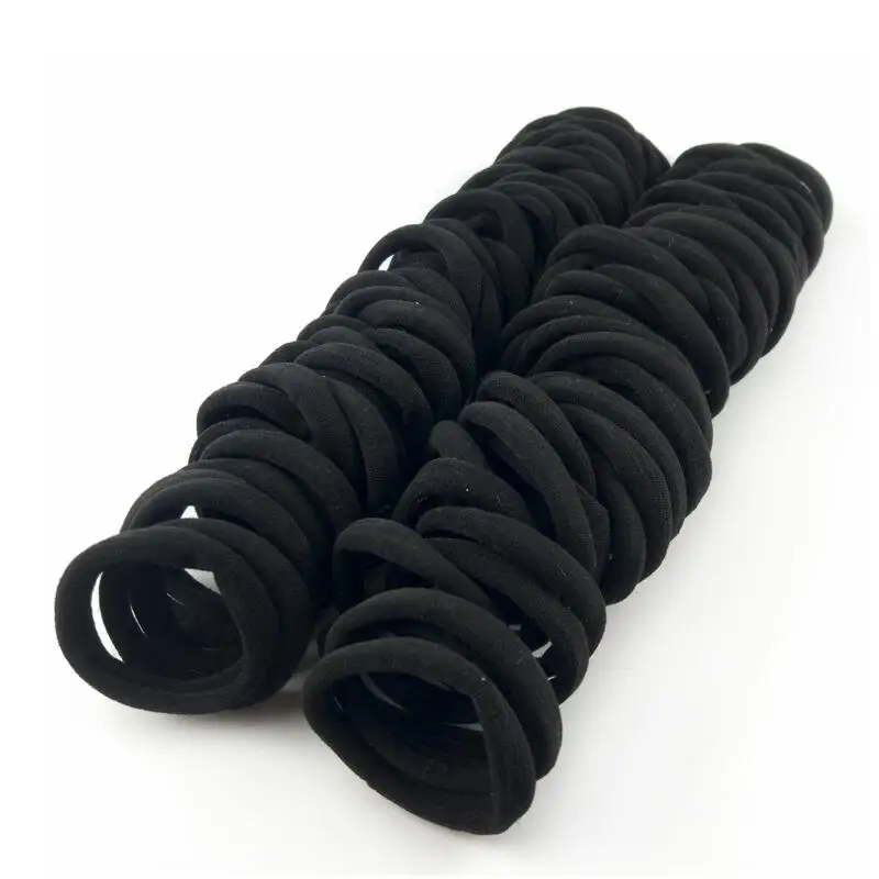 50 Pcs/Lot Black Colorful Scrunchies Ponytail Holders White Hair Accessories Ties Headband Seamless Hair Bands For Women Girl