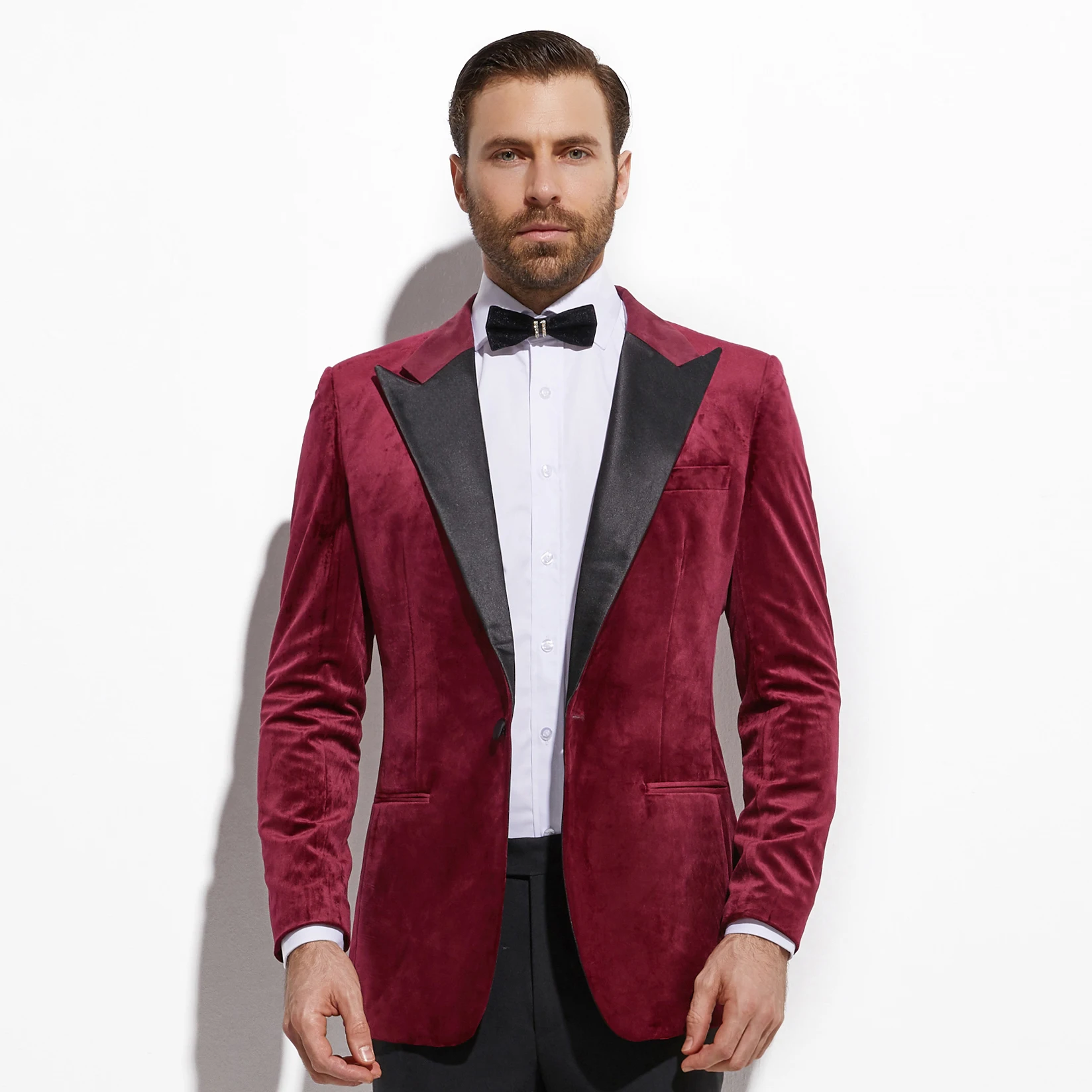 Mens red velvet dinner on sale jacket