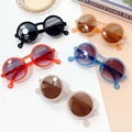 Children Boy Girl Cute Leopard Double Color Cartoon Bear Shape Round Sunglasses Kids Vintage Sunglasses UV400 Protection Classic preview-4