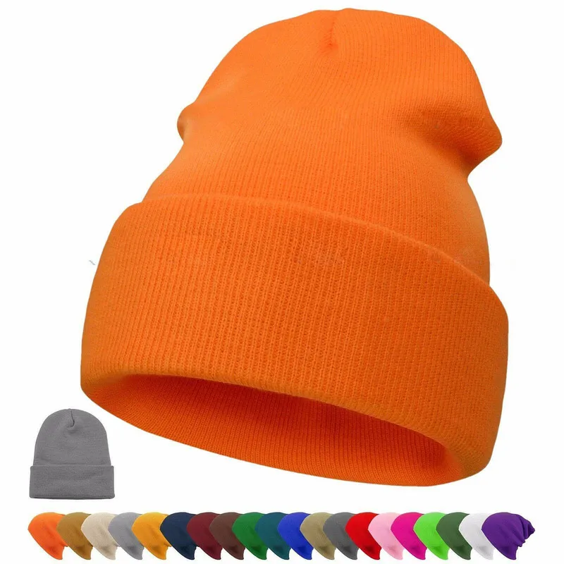 womens orange beanie hat