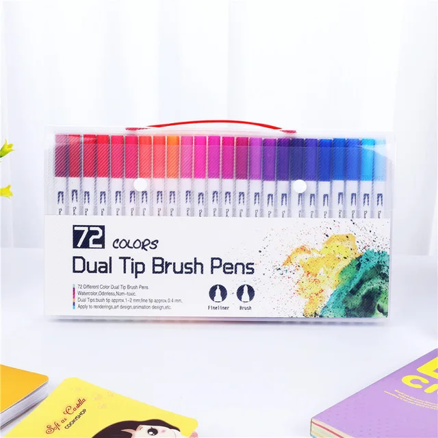 Articsy Dual Brush Art Markers Pen Fine Tip and Brush Tip Great for Bullet  Journal Adult Coloring Books Calligraphy Lettering